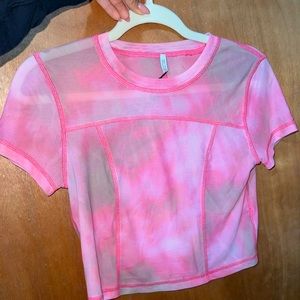 Urban outfitters pink mesh top